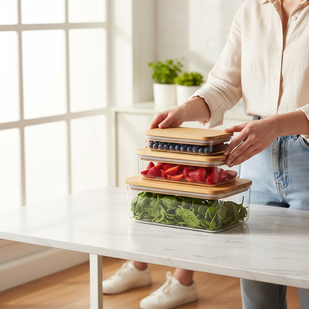 Stackable Containers for Organized Refrigerators